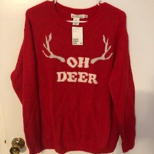 Christmas “oh deer” red sweater H&M